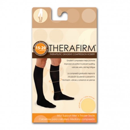 CALCETIN THERAFIRM MEDIANA COMPRESION (15-20 mmHg) CABALLERO TALLA GRANDE COLOR BEIGE - Envío Gratuito