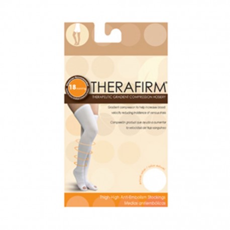 MEDIA THERAFIRM ANTIEMBOLICA (18 mmHg) TALLA CHICA COLOR BLANCO - Envío Gratuito