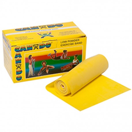 BANDA ELASTICA CANDO PARA EJERCICIOS DE RESISTENCIA EXTRA LIGERA COLOR AMARILLO 5.49 MTS - Envío Gratuito