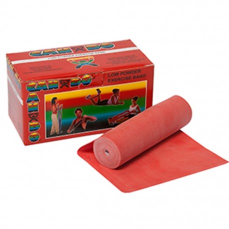 BANDA ELASTICA CANDO PARA EJERCICIOS DE RESISTENCIA LIGERA COLOR ROJO 5.49 MTS - Envío Gratuito