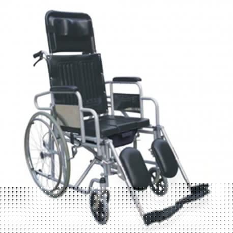 SILLA DE RUEDAS RIDER CON COMODO.RESPALDO RECLINABLE.DESCANSA BRAZOS Y ELEVAPIERNAS DESMONTABLE. - Envío Gratuito