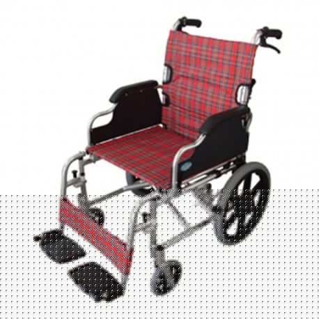 SILLA DE TRASLADO RIDER DESCANSA BRAZOS ABATIBLE. DESCANSA PIES DESMONTABLES. TELA TIPO ESCOCESA. - Envío Gratuito