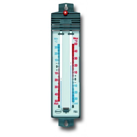 TERMÓMETRO MÁXIMO - MÍNIMO, IMÁN PARA RESTABLECER, PERMACOLOR, RANGO -35 A 50 grados C (SOLO grados C) - Envío Gratuito