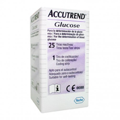 TIRAS REACTIVAS ACCUTREND GLUCOSA C 25 - Envío Gratuito