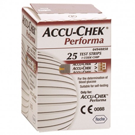 TIRAS REACTIVAS ACCU-CHEK PERFORMA 25 TIRAS - Envío Gratuito